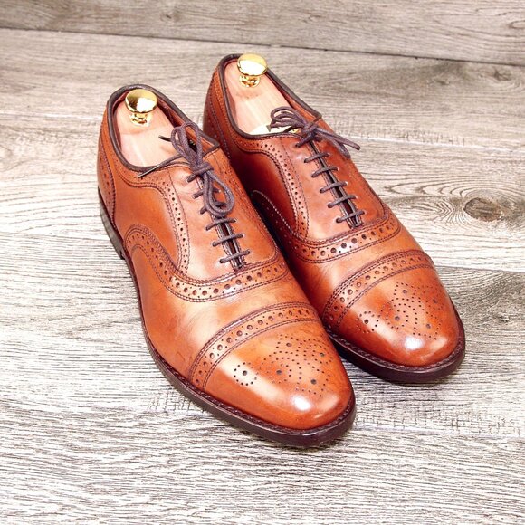 Allen Edmonds STRAND Oxford 8 EEE Wide Walnut * add $15 Cedar Trees - Picture 1 of 13